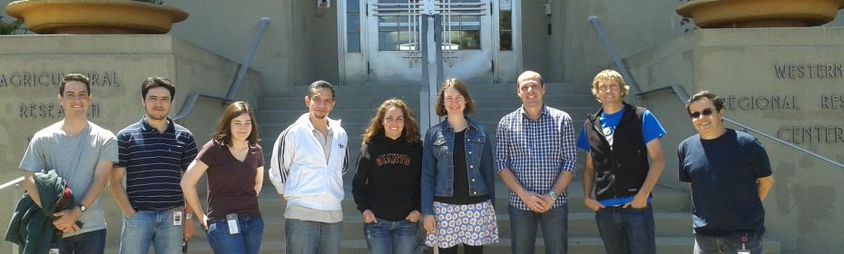 In front of the USDA-ARS-WRRC building. Harmon Lab, 2013.